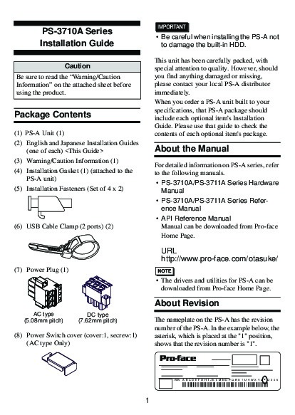 First Page Image of PS3710A-T42-24V Series Installation Guide.pdf
